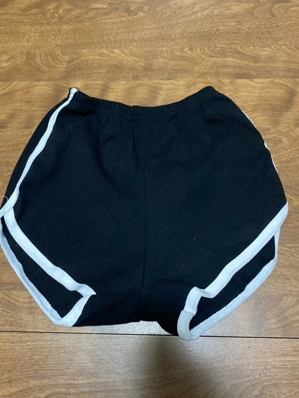 Black Retro-Style Women’s Athletic Shorts with White Trim